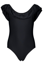 Girls Solid Swimsuit W Frill