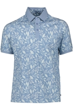 Evaristo | Short Sleeve Polo With Watercolor Leaves