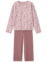 Nkfnightset Mauve Flower Loose Rib Noos