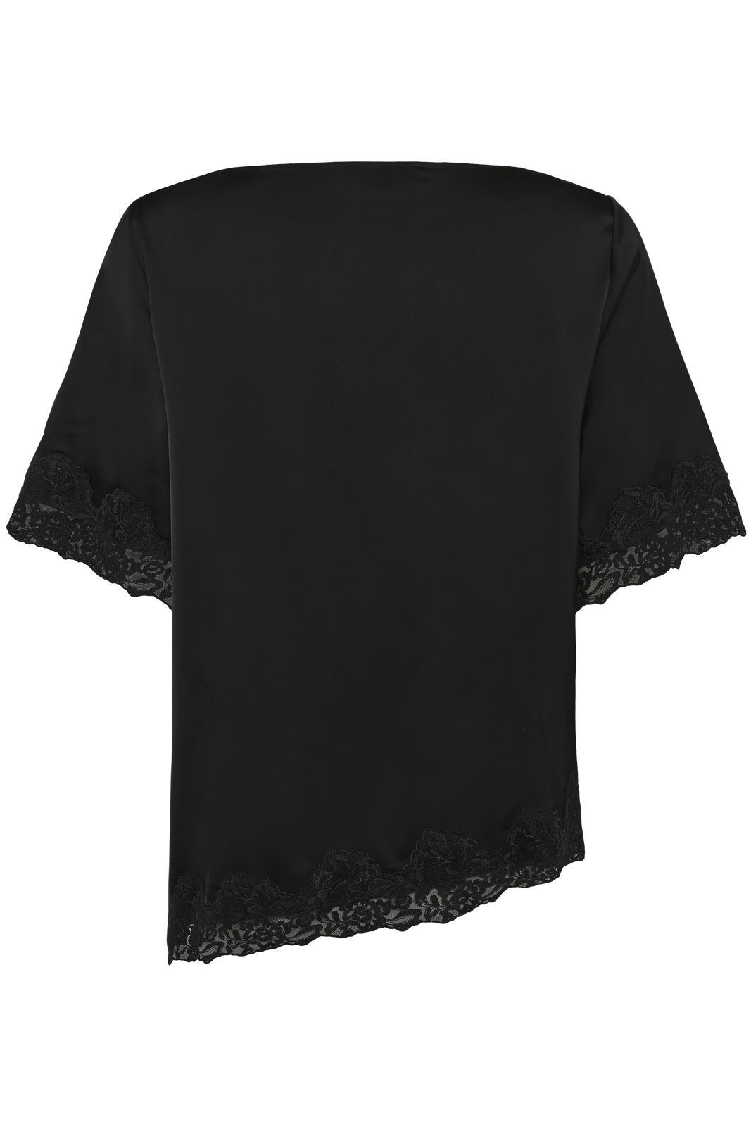 Rwpatricia Silk Ss Lace Boatneck Blouse