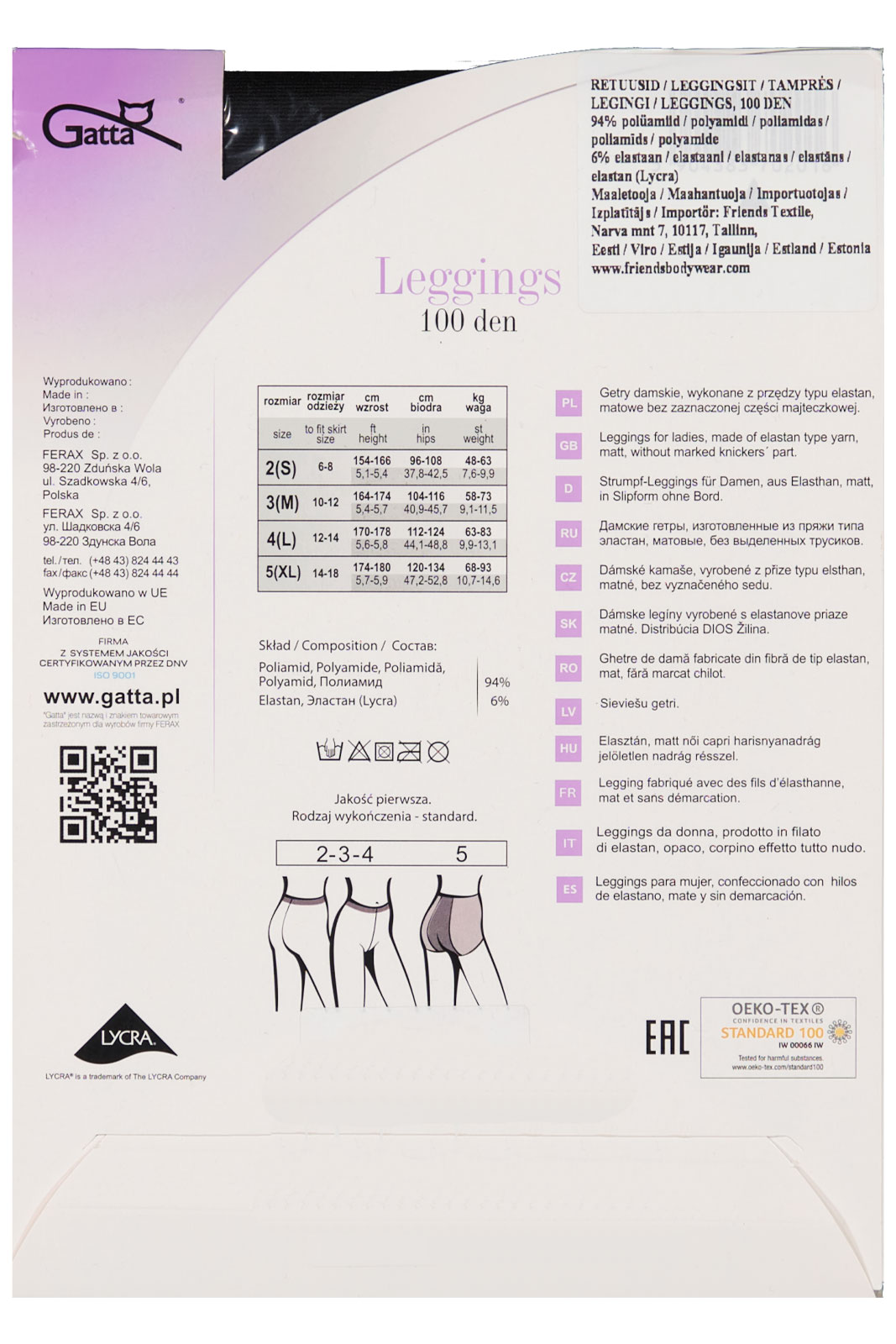 Womens Leggings 100 DEN