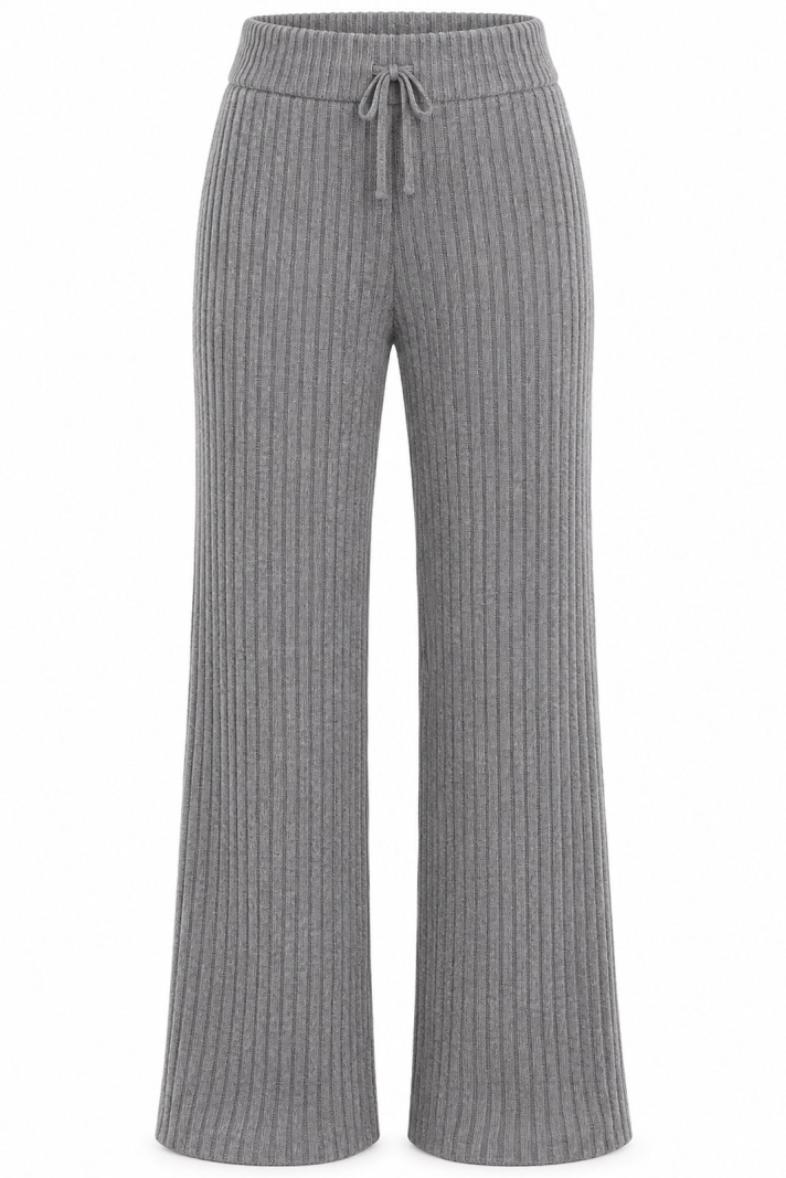 Knitted Wide Rib Pants