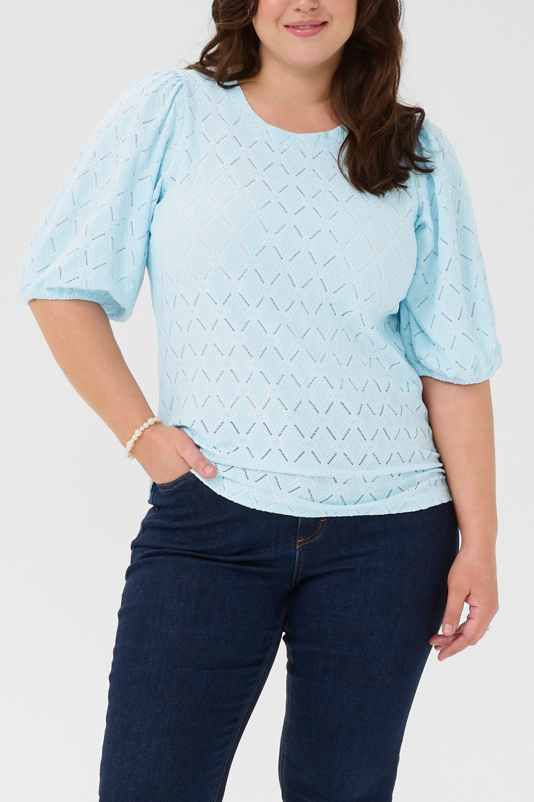 Kctina Short Sl Lace Blouse