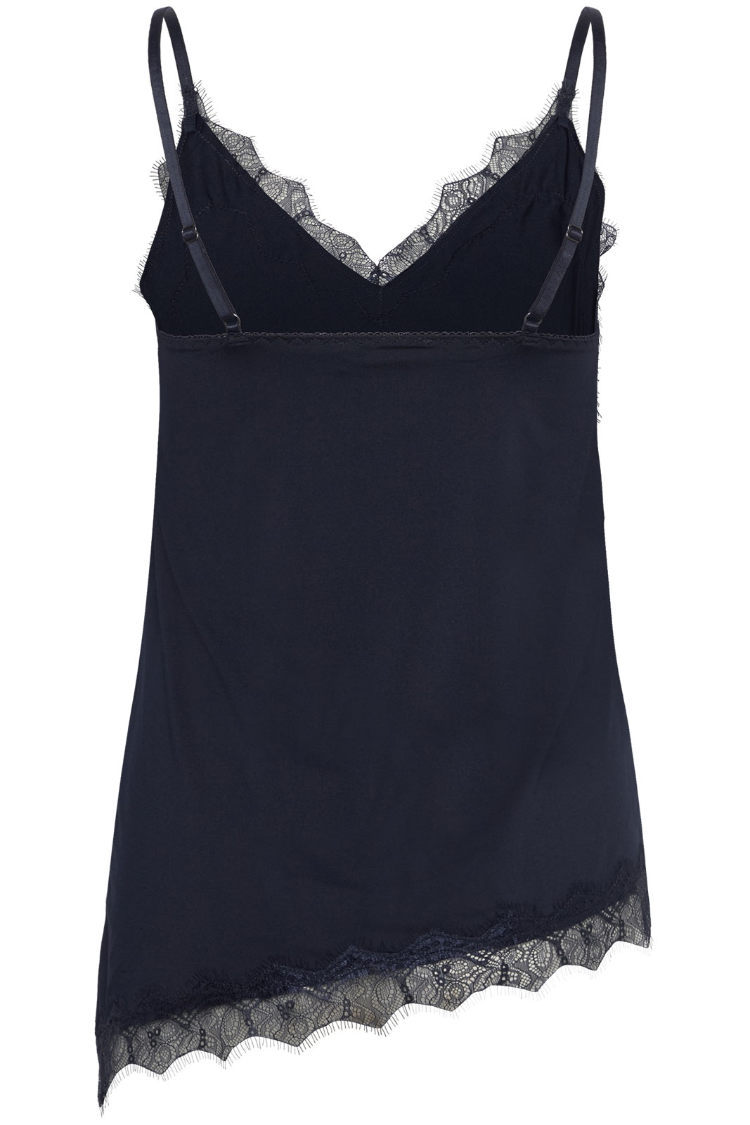 Rwbillie Sl Lace Strap Top Asymmetrical Hem
