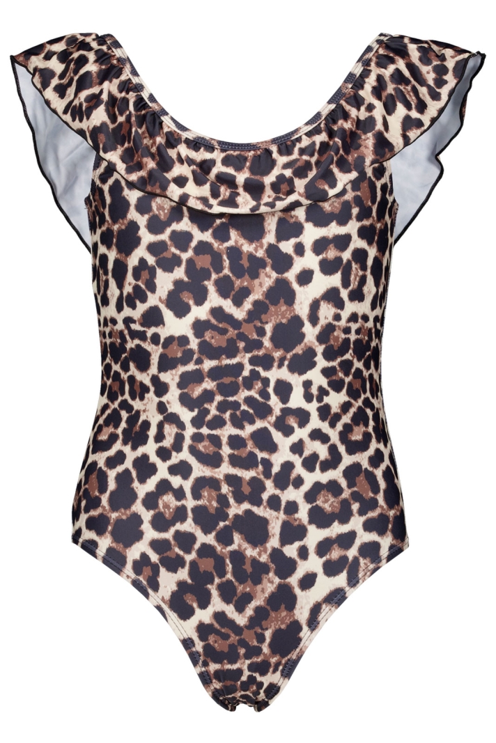 Girls Solid Swimsuit W Frill