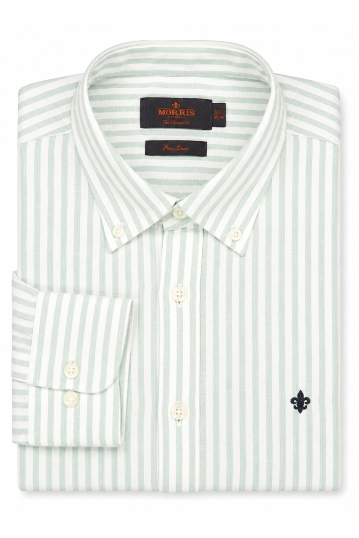 Douglas Linen Stripe Shirt-classic Fit
