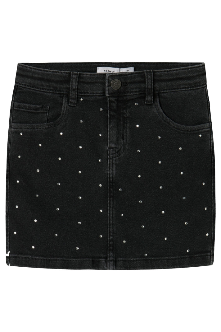 NKFNAOMI DNM RHINESTONE SKIRT 8810-BF O