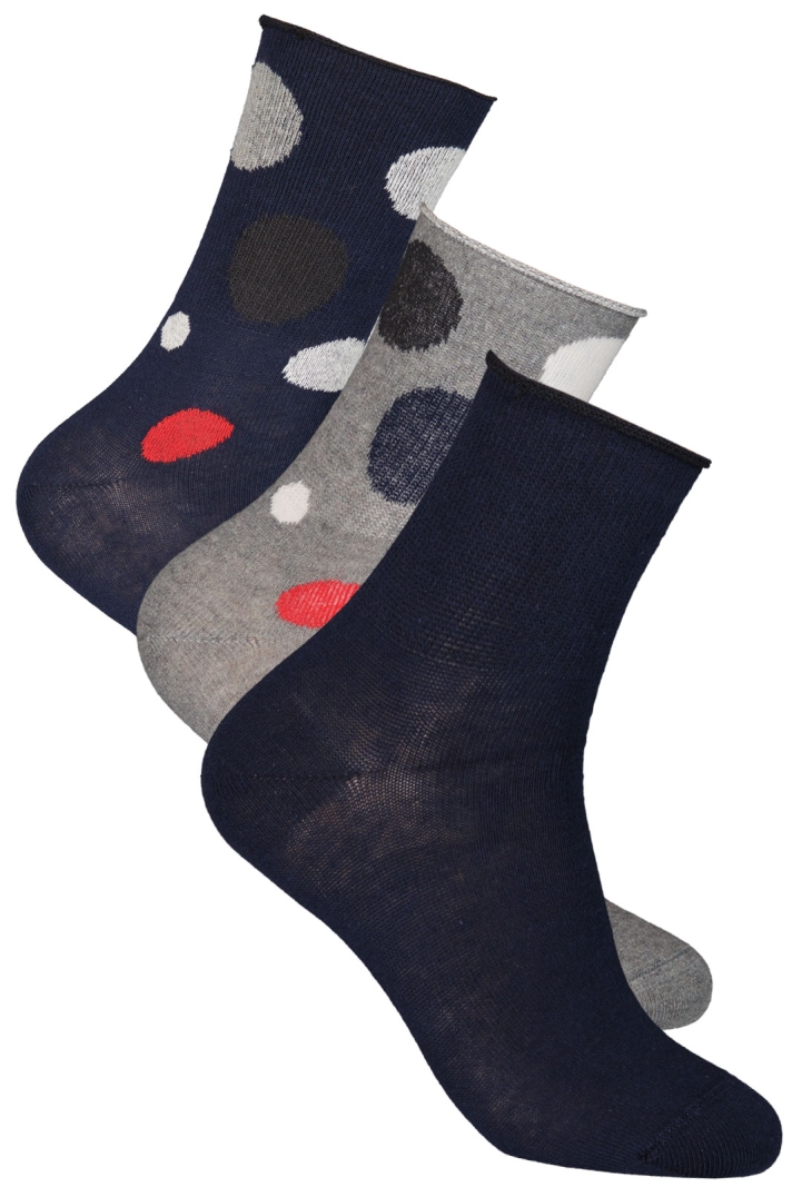 Bomullsstrumpa lös resor 3-pack