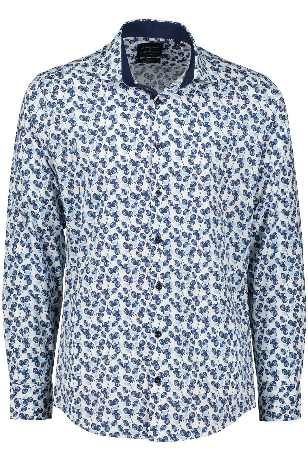 Shirt With Watercolor Leaves Slim Fit