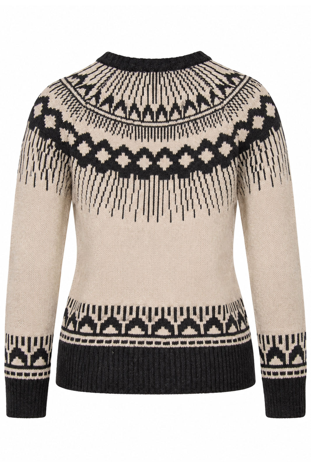 Sweater Senja Fair Isle Pearl White