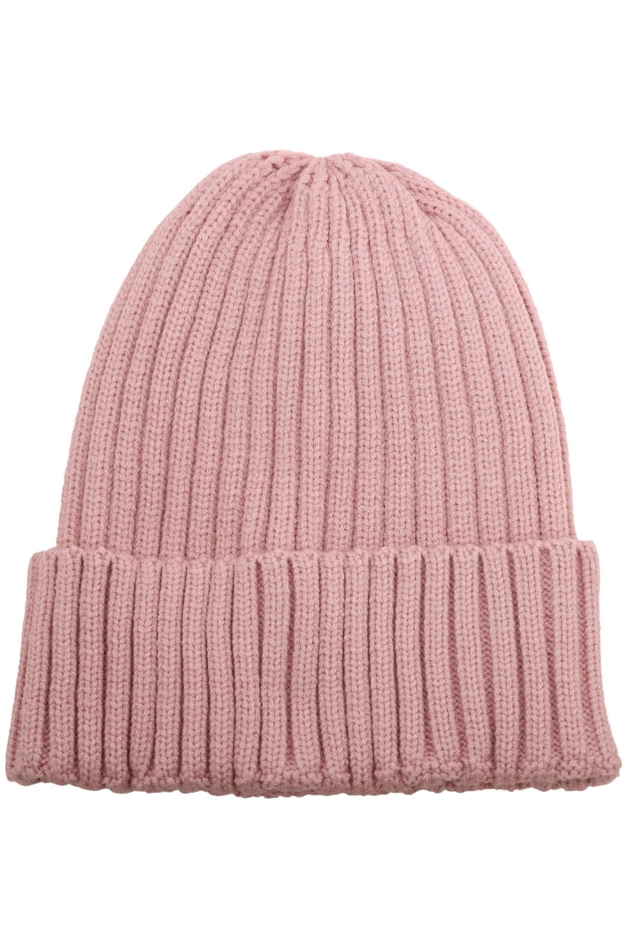 Ribbad barnmössa med uppvikt kant