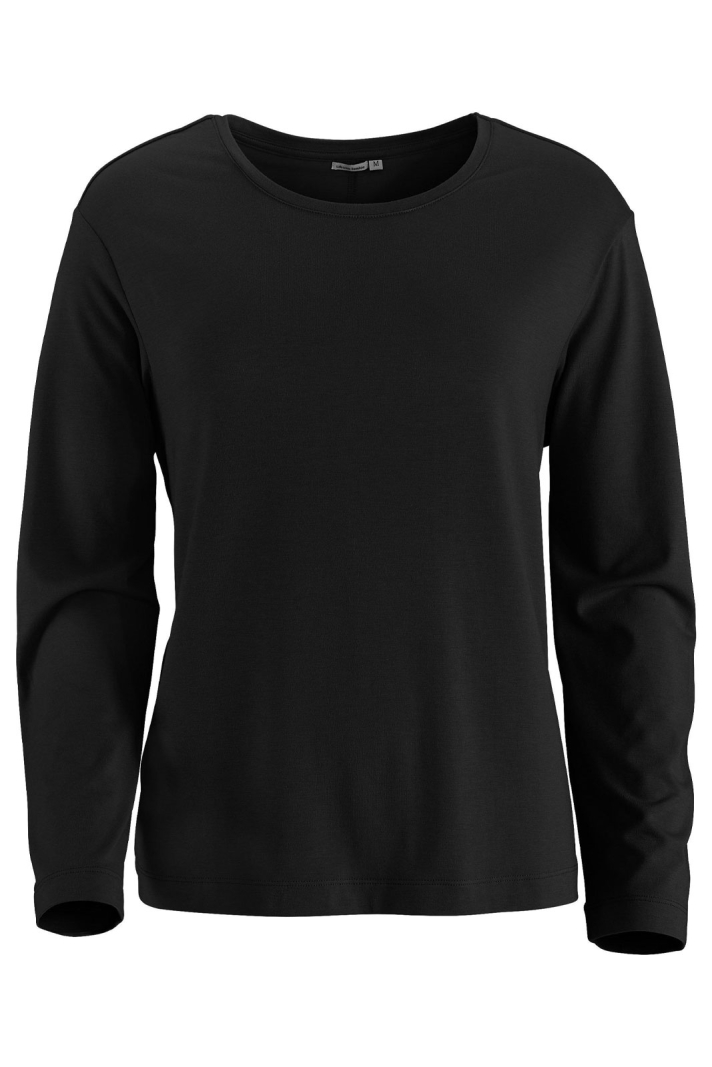 Topp Av Bambu O-neck Lång Ärm