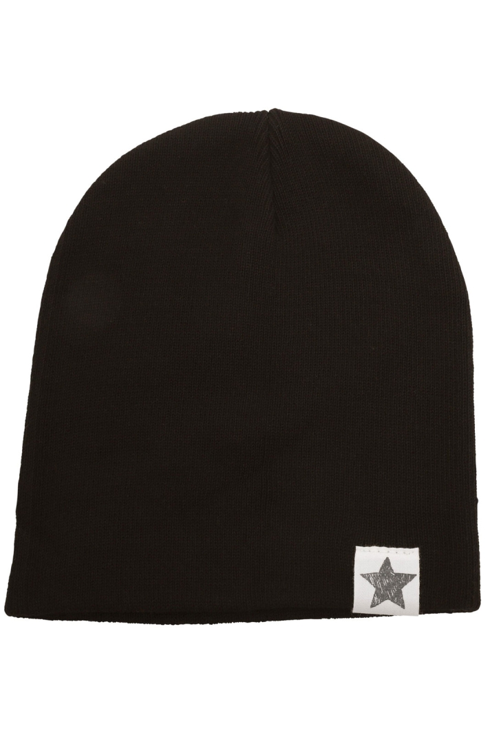 Barnmössa med vävd etikett