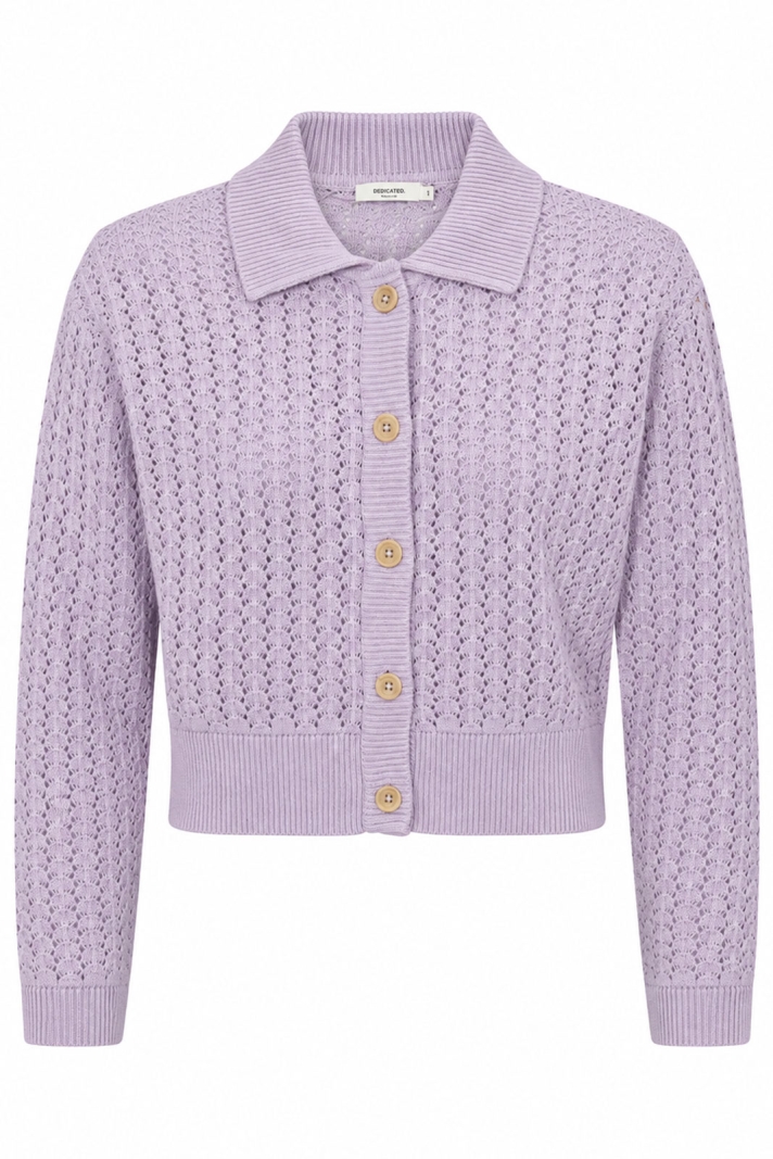 Knitted Cardigan Rosendal Crochet Thistle Purple