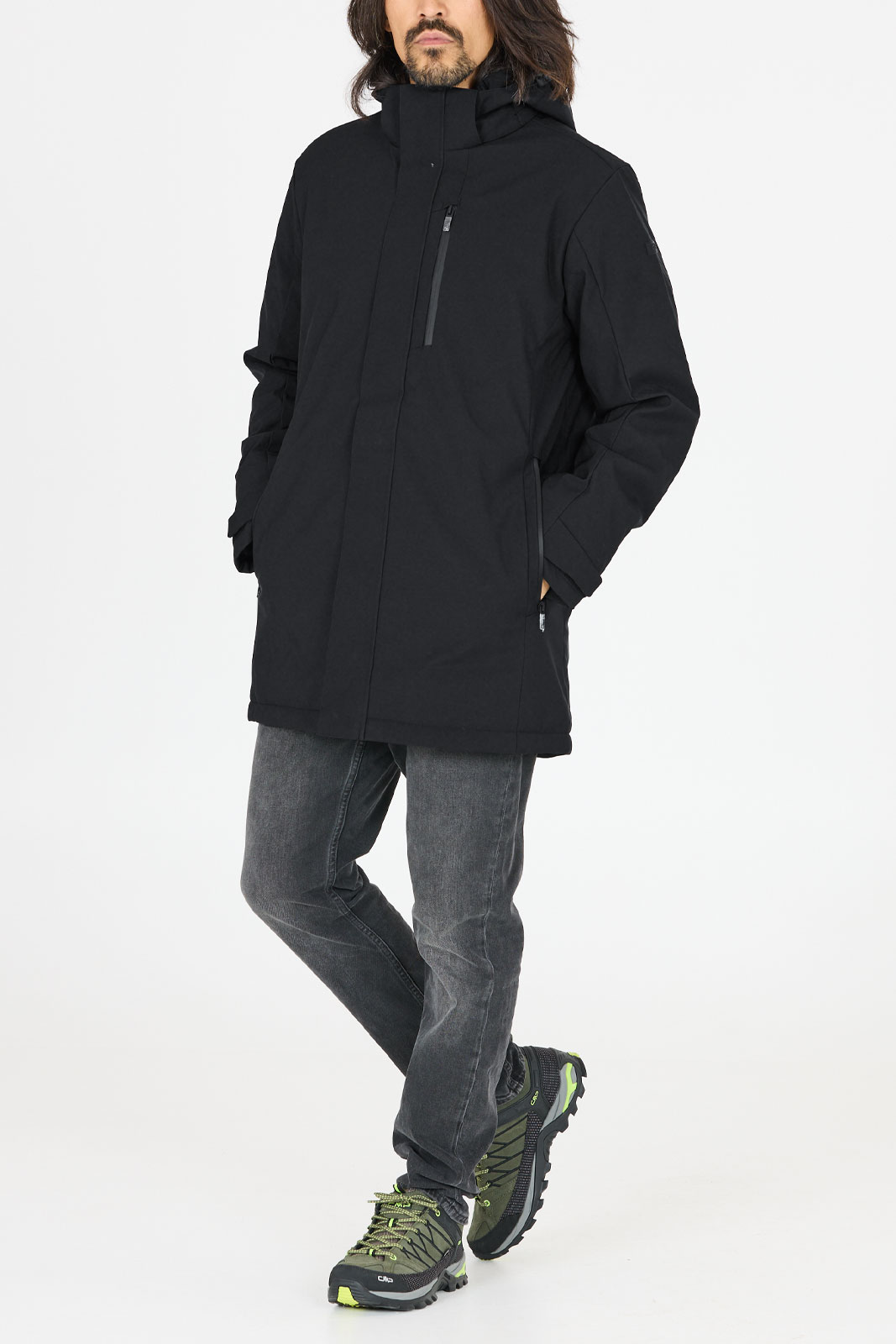 Man Parka Snaps Hood