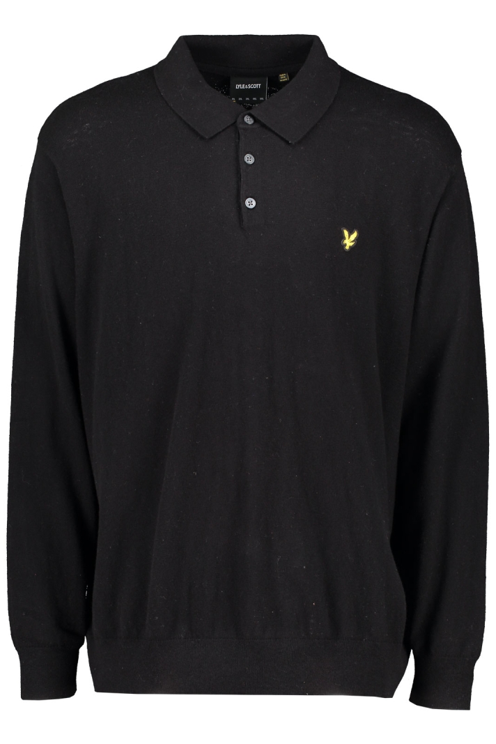 Cotton Merino Long Sleeve Knitted Polo